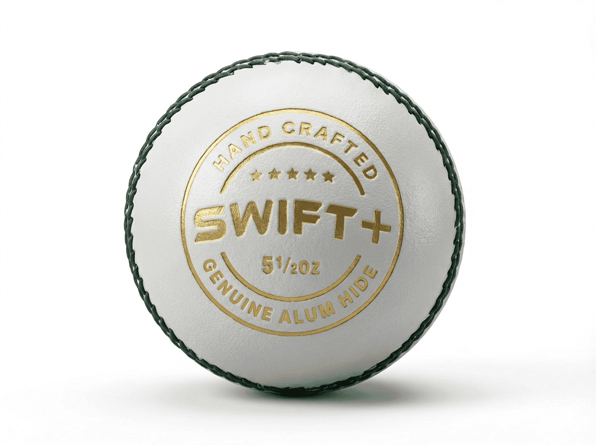 SVB Swift+ Leather Cricket Ball – 2-Piece, 156g, White for Training & School Cricket