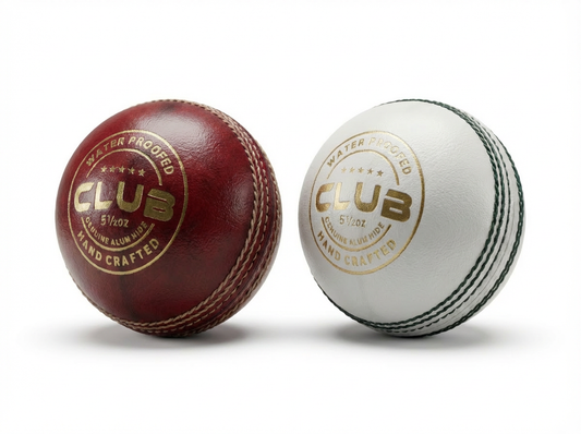 Cricket ball weight comparison red and white leather balls 156g 142g 135g