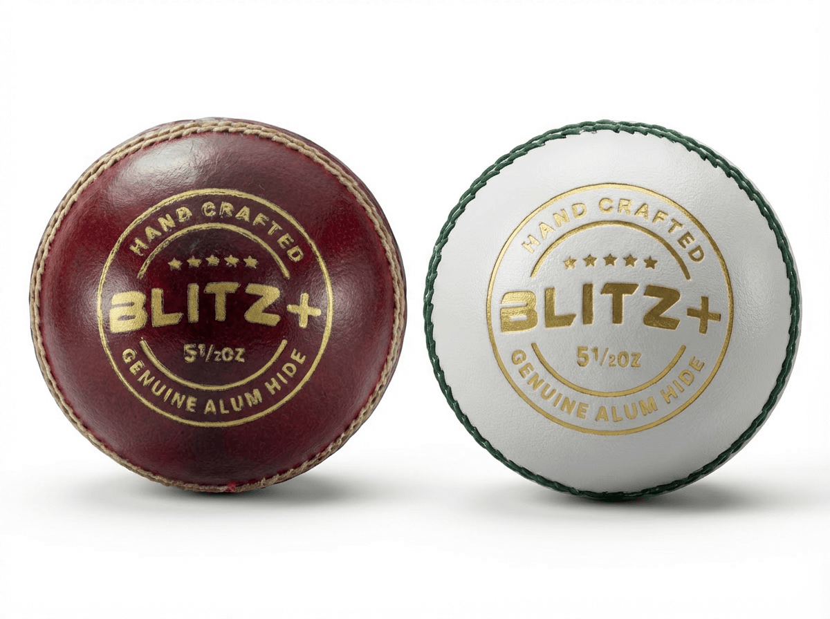Combo set of red and white SVB Blitz+ premium cricket balls