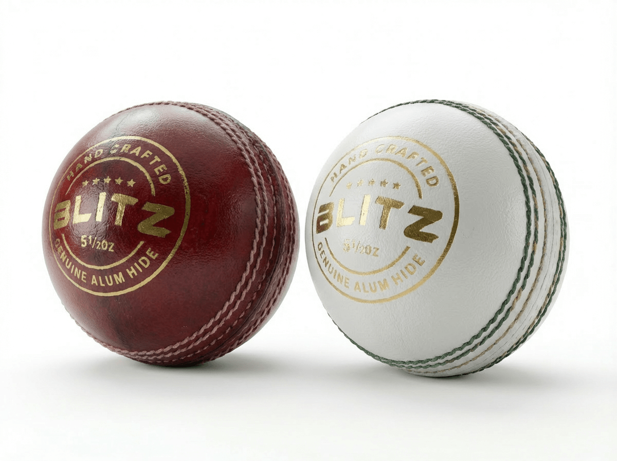 Red and white SVB Blitz cricket ball combo set