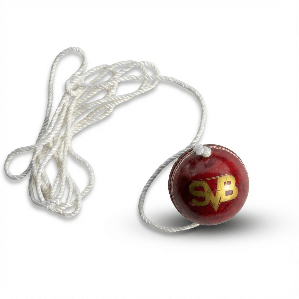 SVB Sports red hanging cricket ball with durable string for batting practice