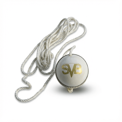 SVB Sports white hanging cricket ball with durable string for batting practice