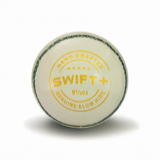 SVB Swift+ white leather cricket ball 2-piece 156g academy nets