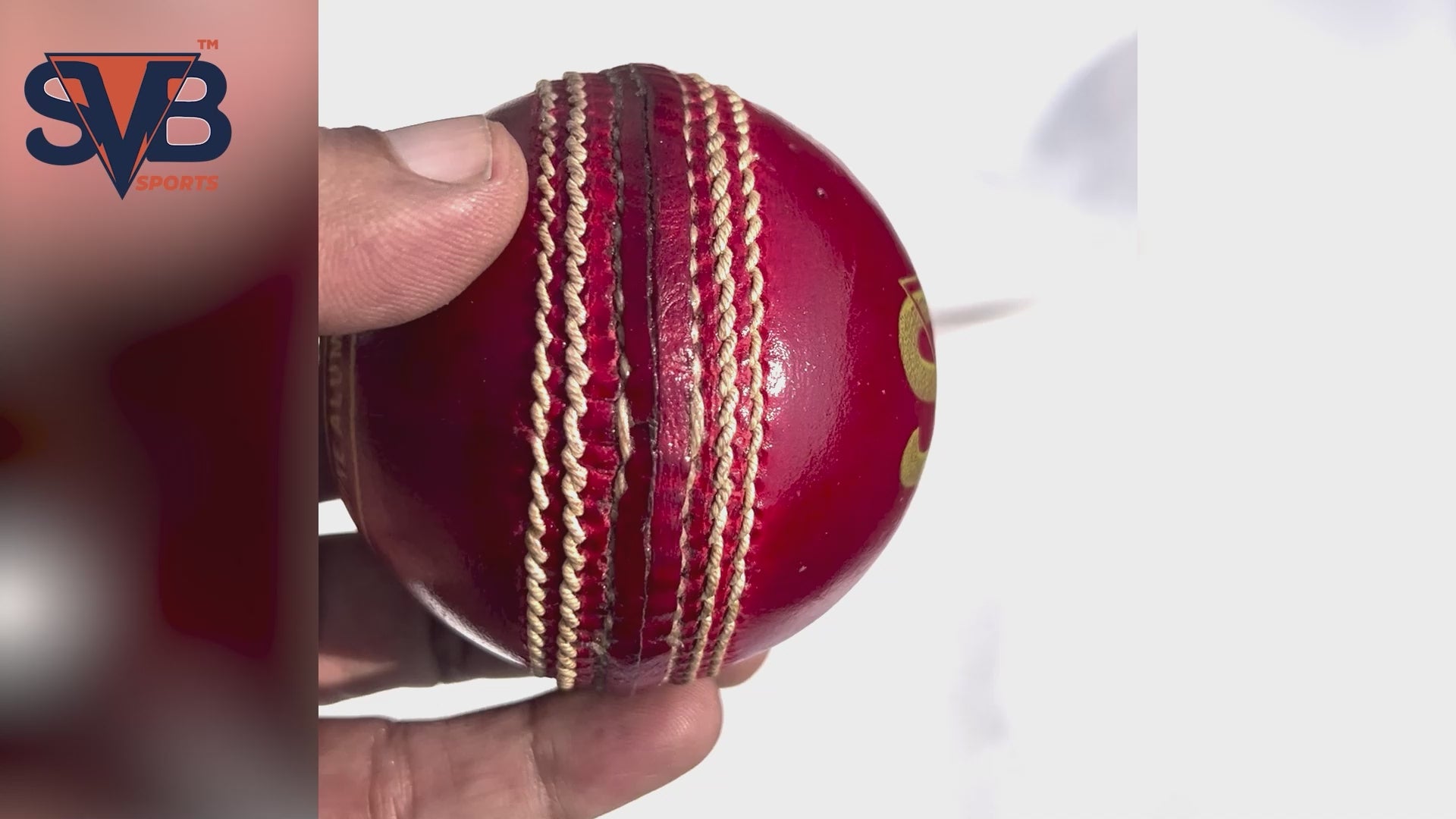 Load video: SVB Sports handcrafted waterproof leather cricket ball for match play